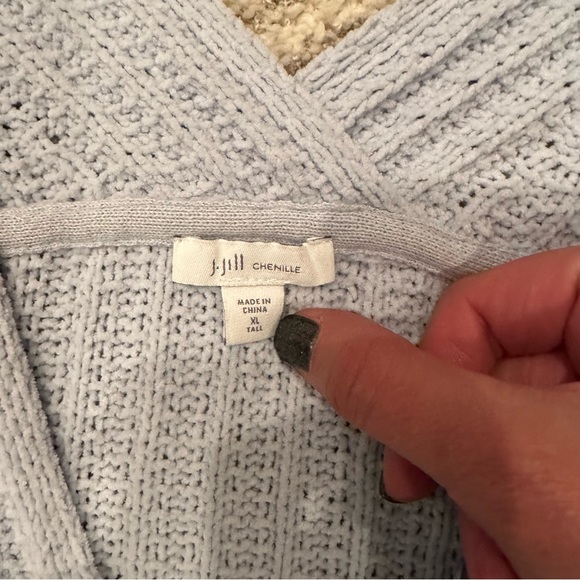 JJill pale blue chenille v neck sweater size XL Tall - Picture 6 of 7
